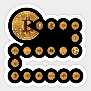 Bitcoin BTC eats Altcoin for fans of Blockchain & Krypto Sticker